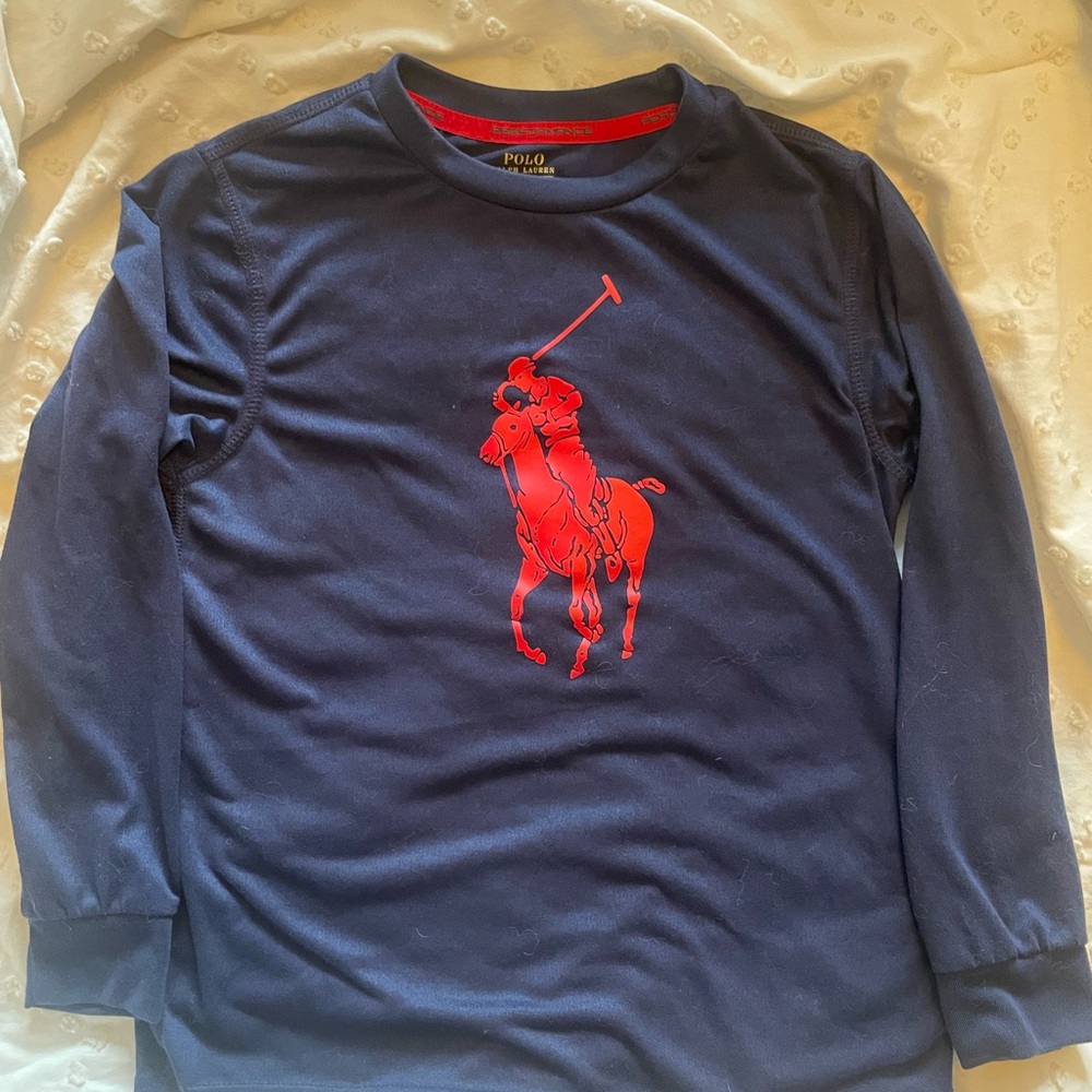 Polo by Ralph Lauren Kids Navy Blue Long Sleeve Shirt